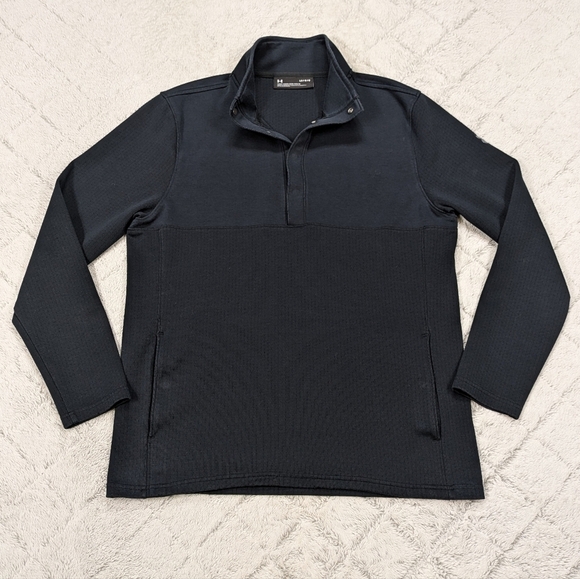 Under Armour Other - Under Armour Sweatshirt Men's L Black ¼ Snap Pullover Performance Fleece Pockets